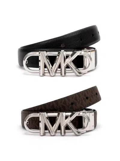 Michael Kors Reversible Monogram Belt In Black