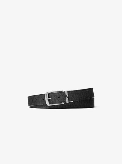 Michael Kors Reversible Signature Logo Belt In Black