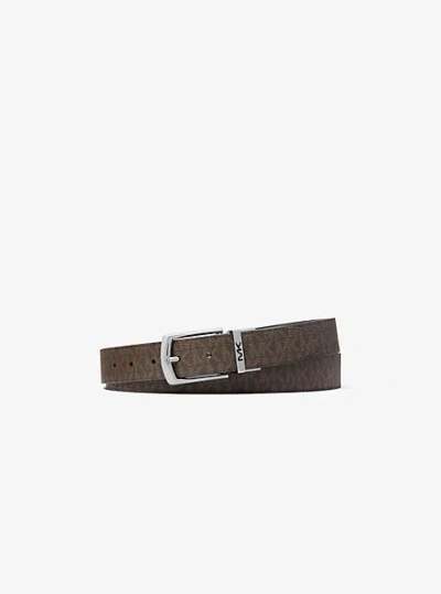 Michael Kors Reversible Signature Logo Belt In Brown