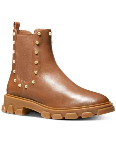 Michael Kors Ridley 40f2rife5l Boots Womens Brown Leather Chelsea Jzz1205