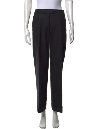 Pre-owned Michael Kors Virgin Wool Straight Leg Pants In Black