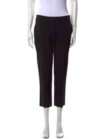 Pre-owned Michael Kors Virgin Wool Straight Leg Pants In Black