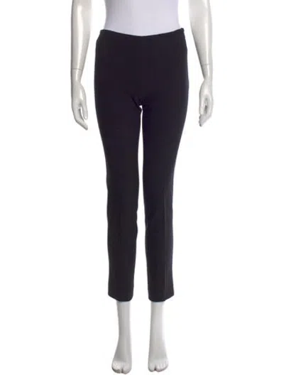 Pre-owned Michael Kors Virgin Wool Straight Leg Pants In Black