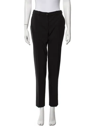 Pre-owned Michael Kors Virgin Wool Straight Leg Pants In Black