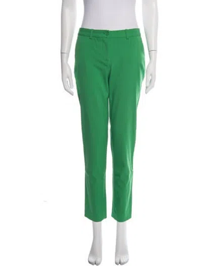 Pre-owned Michael Kors Virgin Wool Straight Leg Pants In Green