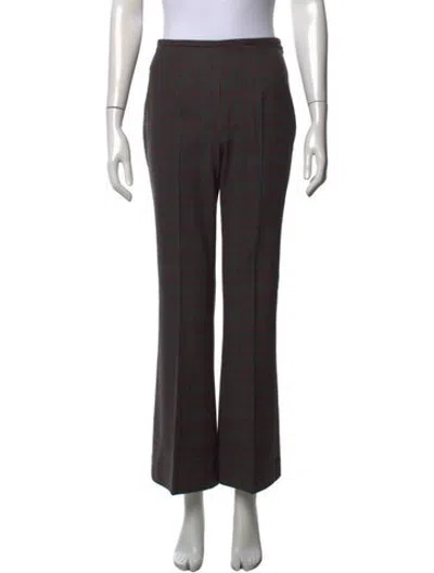 Pre-owned Michael Kors Virgin Wool Straight Leg Pants In Grey