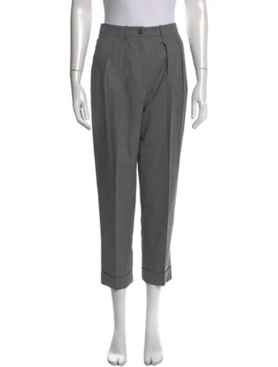 Pre-owned Michael Kors Virgin Wool Straight Leg Pants In Grey
