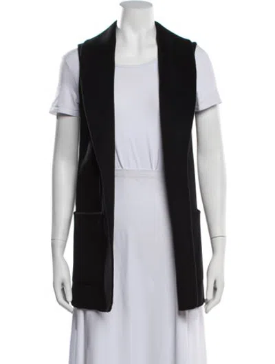 Pre-owned Michael Kors Virgin Wool Vest In Black