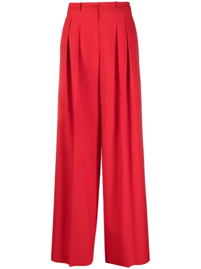 Michael Kors Wide-leg Waisted Trousers In Optic Whit