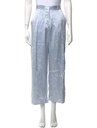 Pre-owned Michael Lo Sordo Silk Wide Leg Pants In Blue