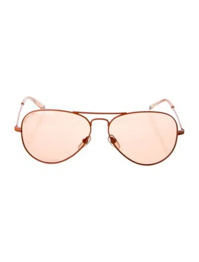 Pre-owned Michael Michael Kors Aviator Tinted Sunglasses In Orange