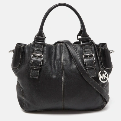 Pre-owned Michael Michael Kors Black Leather Brookville Tote