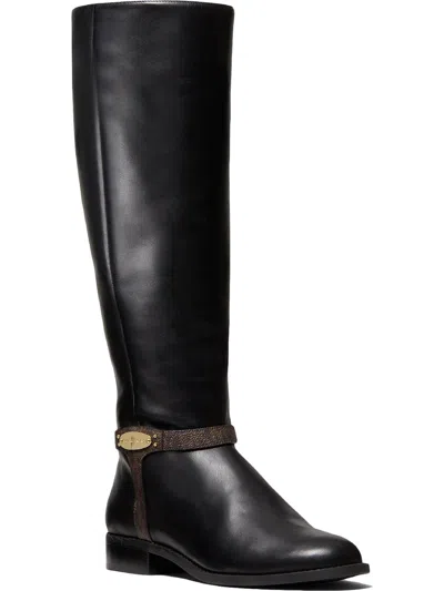 Michael Michael Kors Finley Womens Leather Tall Mid-calf Boots In Black