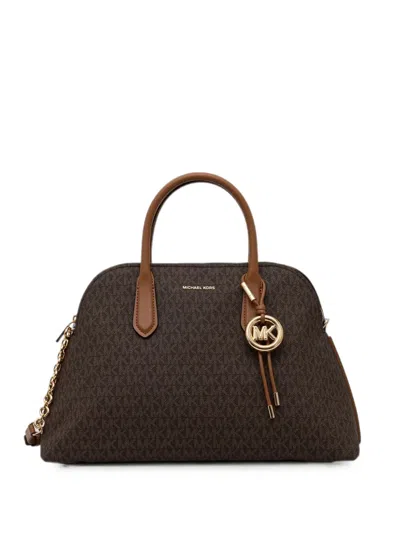 Michael Michael Kors Freddie Monogram-pattern Logo-charm Tote Bag In Brown