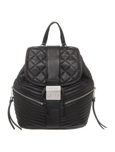 Pre-owned Michael Michael Kors Leather Backpack In Black
