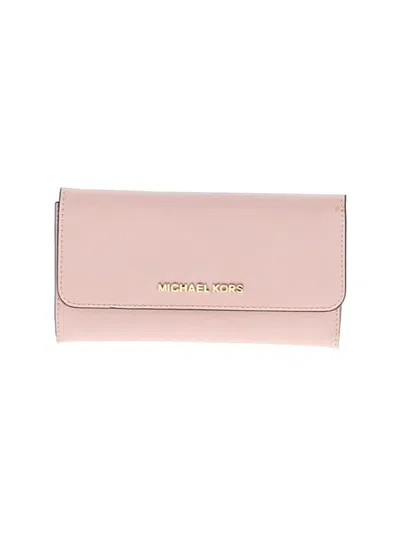 Pre-owned Michael Michael Kors Leather Wallet In Pink