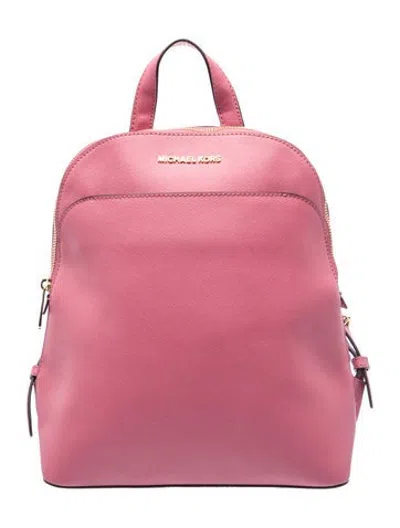 Pre-owned Michael Michael Kors Saffiano Leather Backpack In Pink