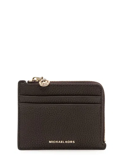 Michael Michael Kors Small Card Case Wristlet In Brown