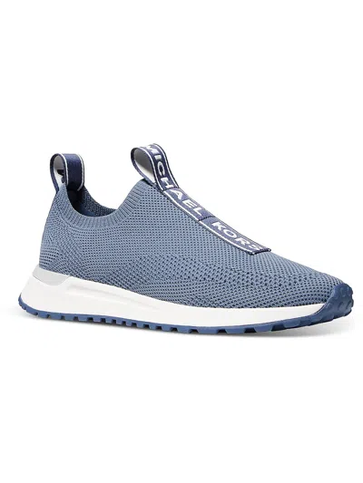 Michael Michael Kors Womens Laceless Knit Casual And Fashion Sneakers In Blue