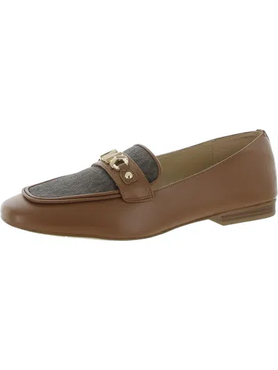 Michael Michael Kors Womens Leather Slip On Loafers In Brown