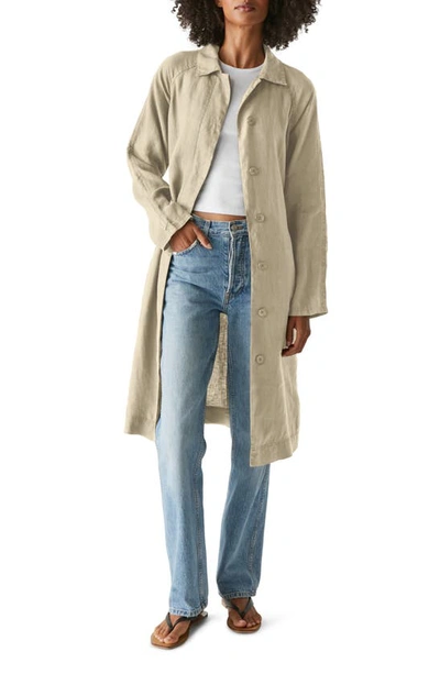 Michael Stars Belinda Belted Linen Coat In Natural