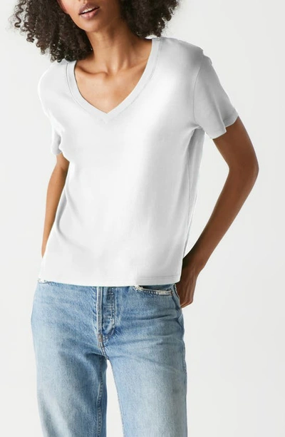 Michael Stars Dylan Classic V-neck Shirt In White