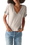 Michael Stars Josie V-neck Shirt In Cement