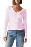 Michael Stars Logan V-neck Shirt In Pink