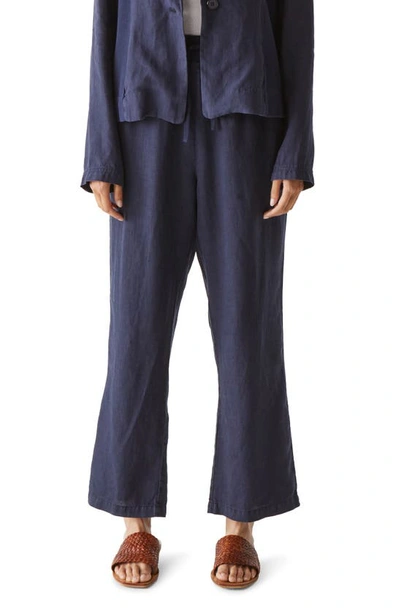 Michael Stars Nolan Linen Drawstring Trousers In Nocturnal