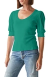 Michael Stars Rosario Puff Sleeve Knit Top In Kelly