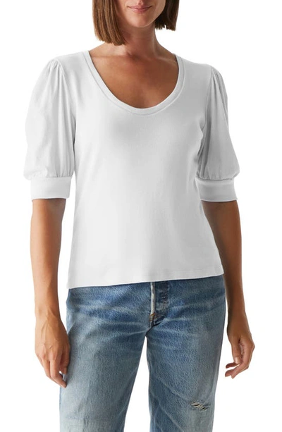 Michael Stars Rosario Puff Sleeve Knit Top In White