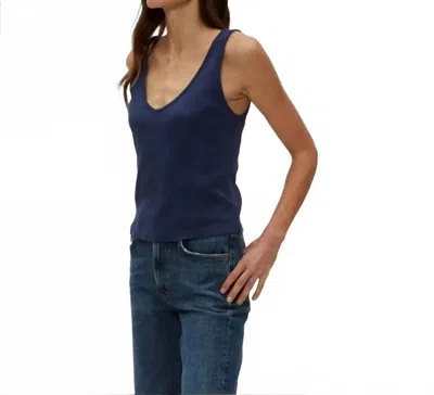Michael Stars Sloan Cotton Tank In Nocturnal In Blue