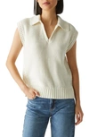 Michael Stars Torrance Collar Sweater Vest In Chalk