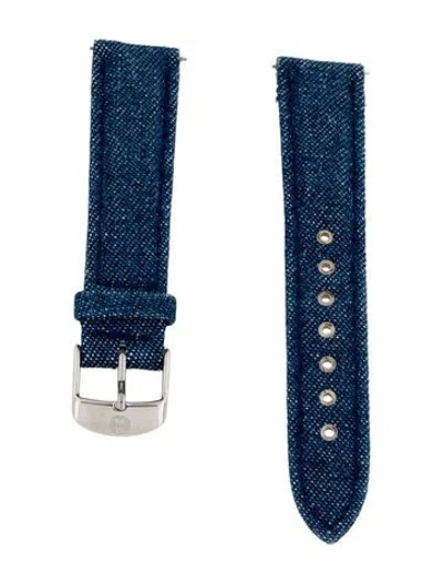 Pre-owned Michele 18mm Watch Strap In Blue