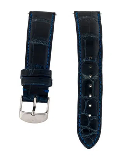Pre-owned Michele 18mm Watch Strap In Blue