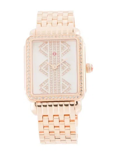 Pre-owned Michele Deco Ii Watch, 27mm In Multicolor