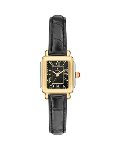 Michele Deco Madison Mini Watch, 23mm X 24mm In Black