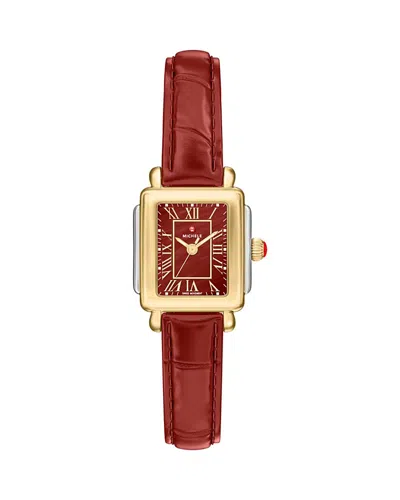 Michele Deco Madison Mini Watch, 23mm X 24mm In Brown