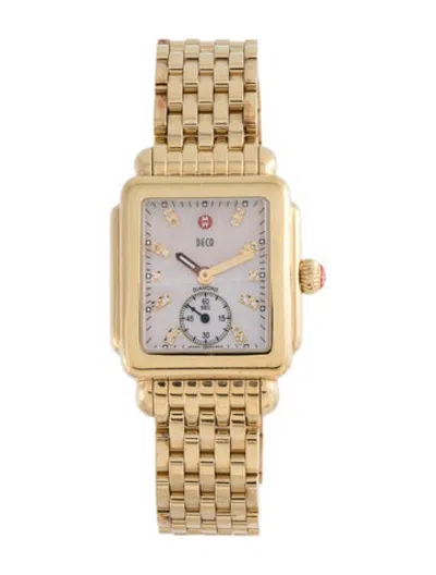 Pre-owned Michele Deco Mid Watch, 29mm In Multicolor