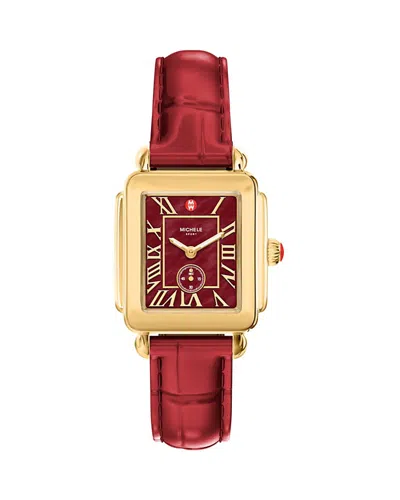 Michele Deco Sport Mid Watch, 29mm X 31mm In Red