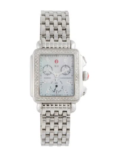 Pre-owned Michele Deco Watch, 33mm In Multicolor