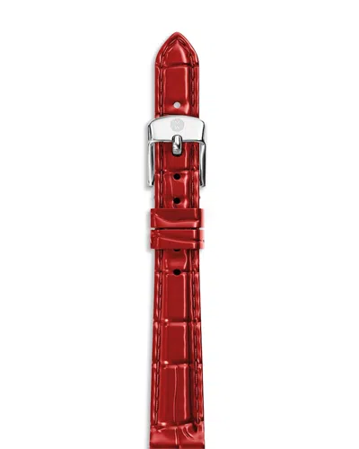 Michele Leather Watch Strap, 12mm In Red