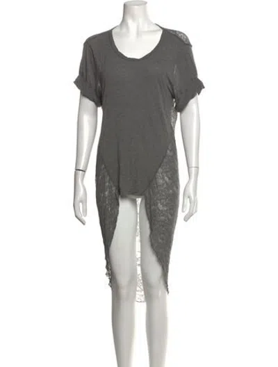 Pre-owned Miharayasuhiro Lace Pattern Long Dress In Grey