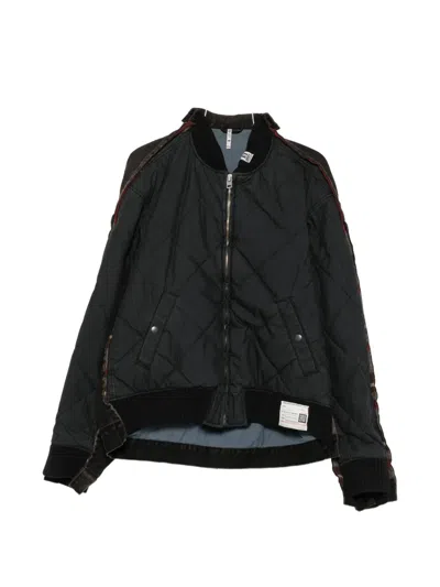 Miharayasuhiro Quilted Panel Denim Jacket In Black