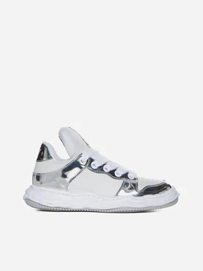 Miharayasuhiro Wayne Leather Low-top Sneakers In Silver,white