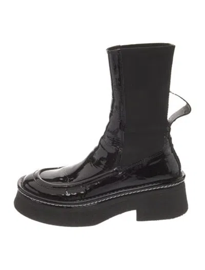 Pre-owned Miista Patent Leather Boots In Black