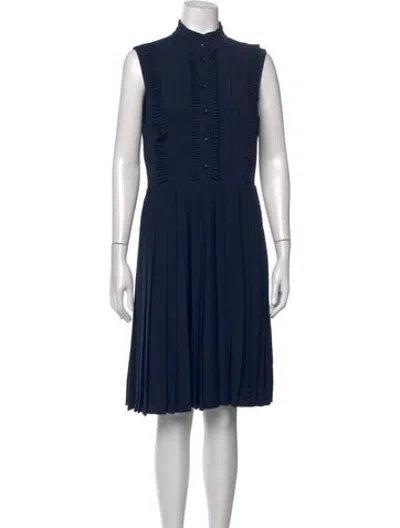 Pre-owned Mikael Aghal Knee-length Dress In Blue