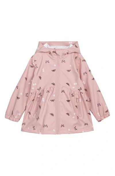 Miles The Label Little Girl's & Girl's Butterfly & Flowers Rain Jacket In Pink