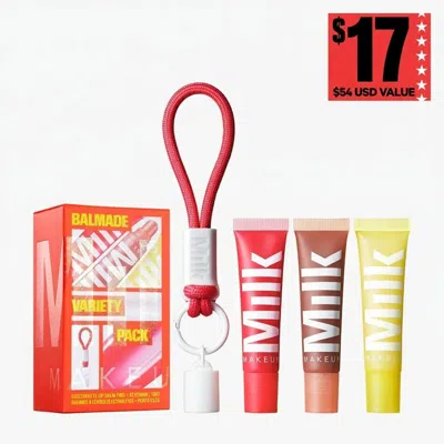 Milk Makeup Balmade Variety Pack Hydrating Lip Balm & Keychain Gift Set 0.41 Oz/12 ml In Transparent