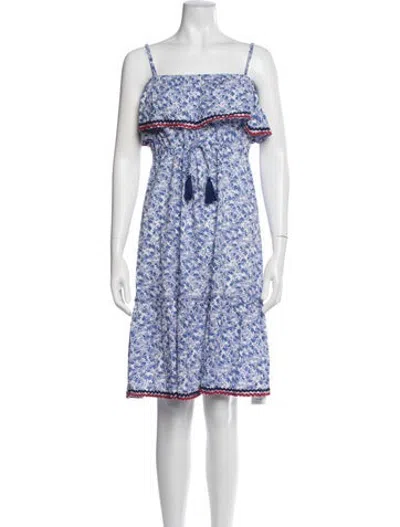 Pre-owned Mille Floral Print Mini Dress In Blue/white